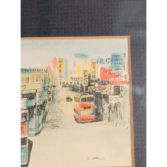 Framed Cityscape Art Watercolor Gold Frame - Picture 14 of 16